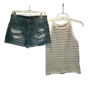 Lucky Brand Shorts & Tank Top SZ 00 & M
